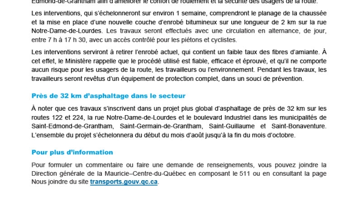 TRAVAUX D'ASPHALTAGE