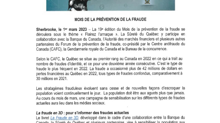 Mois de la prévention de la fraude