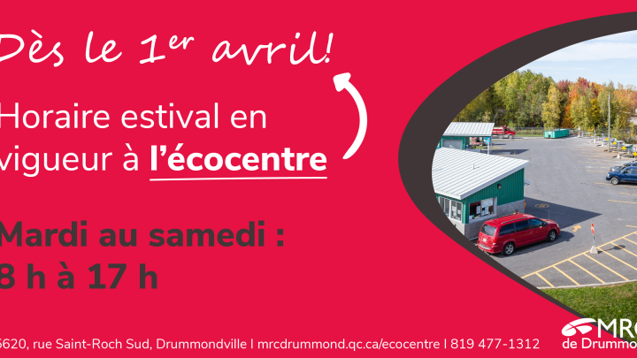 Horaire estival de l'écocentre