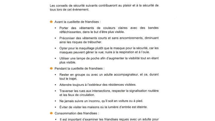 Conseils / Halloween en toute sûreté
