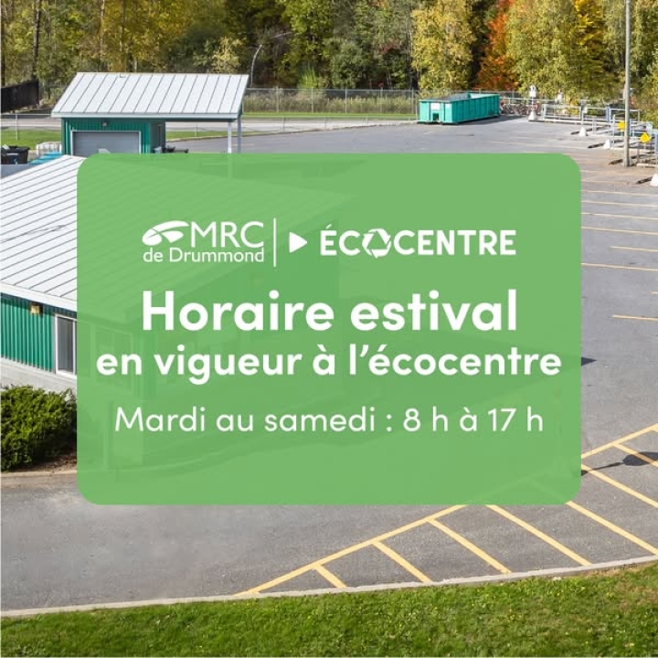 L'écocentre passe à l'heure estival