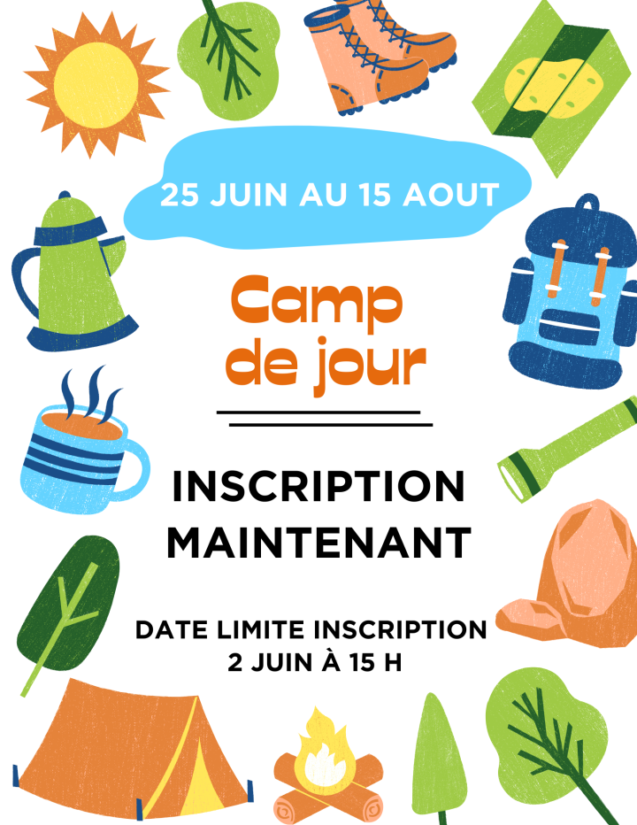 Inscription camp de jour été 2025