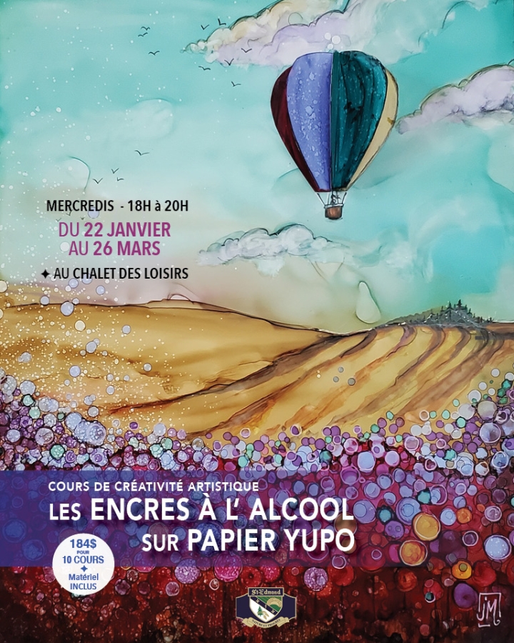 Cours de créativité artistique  Les encres à l'alcool sur papier yupo