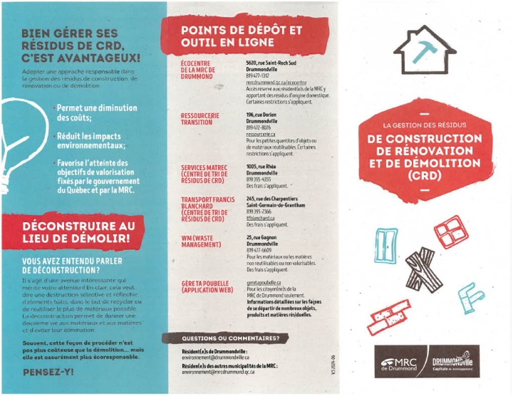 La gestion des résidus de construction de rénovation et de démolition (CRD)