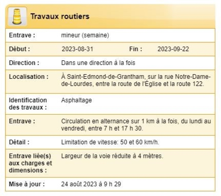 Travaux routiers