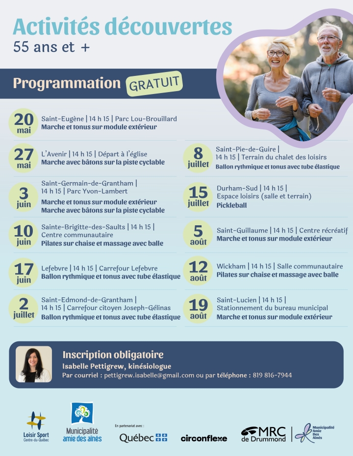 activités découvertes 55 ans et plus