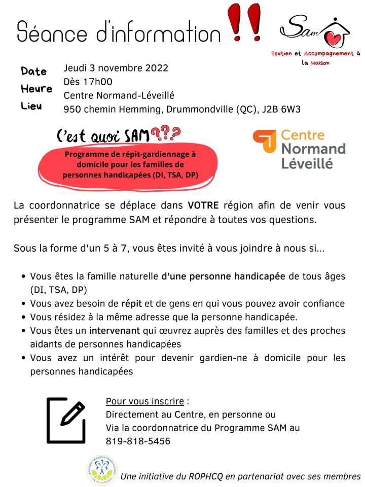 Séance d'information sur le Programme SAM