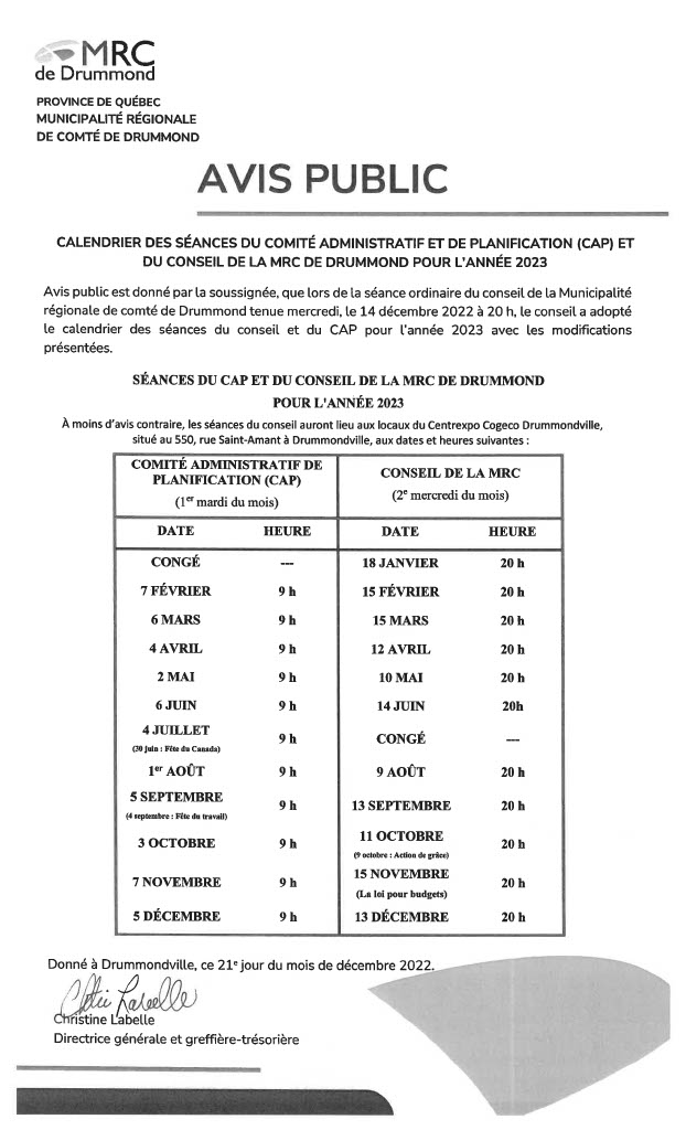 Séances du CAP 2023