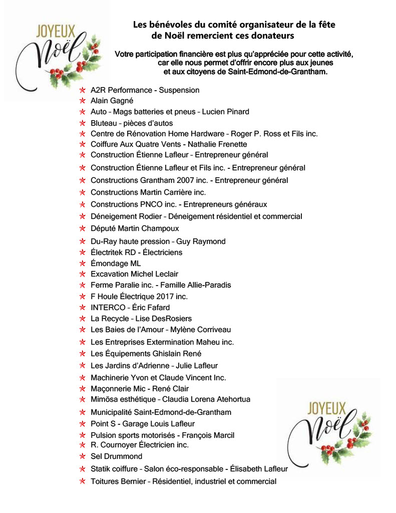 Liste des commanditaires